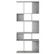 Ladder corner bookshelf in gray with 5 cubes, made of P2 particleboard, ideal for displaying books and decor.