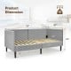Twin daybed frame in gray with wooden slat base, measuring 79" x 41" x 33", ideal for small spaces and versatile use.