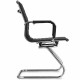 Side view of a heavy-duty conference chair with PU leather, ergonomic backrest, and sled base for office comfort.