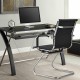 Black PU leather conference chair with ergonomic backrest and sled base, ideal for office or reception areas.