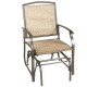 Single glider chair with a sturdy steel frame and breathable fabric, perfect for outdoor relaxation in the garden or.