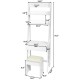 3-in-1 modern shelf vanity set with flip top mirror, featuring ample storage and a comfortable stool for small spaces.