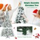 8 feet snow flocked Christmas tree with berries and poinsettia flowers, featuring a hinged design for easy assembly.