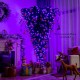 6 feet upside down artificial Christmas tree with 270 purple LED lights, perfect for unique holiday decor and gift.