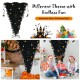 6 feet upside-down artificial Christmas tree with 270 purple LED lights, featuring Halloween elements for festive decor.