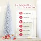 7-foot slim white Christmas pencil tree with 436 branch tips, ideal for home or office holiday decoration.