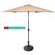 Heavy-duty bronze umbrella base with petaloid hand-turn knob, ideal for stability in outdoor settings like patios and.