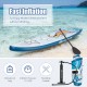 Inflatable stand-up paddle board with aluminum paddle, waterproof bag, and fast inflation for water activities.