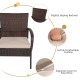 Cushioned wicker chair with slightly sloping backrest and soft cushion, ideal for patio or garden relaxation.