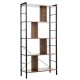 4-tier industrial bookshelf with thick chipboard and steel frame, ideal for living room or study storage solutions.