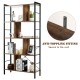 4-tier industrial bookshelf with thick chipboard and steel frame, featuring open shelves for versatile storage in any.
