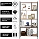 4-tier industrial bookshelf with thick chipboard and durable steel frame, perfect for living room or study storage.