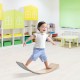 Wooden wobble balance board for kids, made of premium birch with felt layer, perfect for various playful activities.