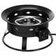 Portable propane fire pit with black powder-coated iron, 58,000BTU, ideal for camping and outdoor gatherings.