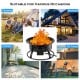 Portable propane fire pit with black powder coating, perfect for camping, backyards, and RV travel.