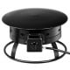 Portable 58,000BTU propane fire pit with black powder-coated iron, perfect for camping and outdoor gatherings.