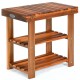 3-tier wood shoe bench organizer made of acacia wood, featuring solid construction and ergonomic height for versatile.