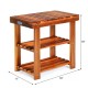 3-tier wood shoe bench organizer made of acacia wood, featuring a solid construction for entryway or bathroom use.