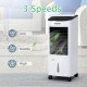 Evaporative portable air cooler fan with remote control, 3 speeds, compact design for home and office use.