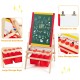 Double-sided kids art easel made of solid pine wood with storage bags, magnetic board, and drawing paper roll for.