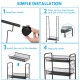 5-tier mesh rolling utility cart with black iron frame, spacious shelves, and smooth-rolling lockable wheels for easy.