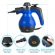 Handheld pressurized steam cleaner in blue, featuring a 1050W heating system for effective cleaning and sterilization.