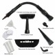 Multi-purpose steam cleaner accessories including nozzles and measuring cup for versatile cleaning tasks.