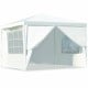10x10 feet outdoor canopy tent with 4 removable sidewalls, featuring durable waterproof polyethylene and windowed.