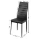 High back dining chair in black PU leather with ergonomic design, softly padded seat, perfect for modern dining spaces.