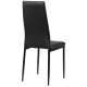 High back dining chair in black PU leather with a sleek design, perfect for modern dining rooms or patios.