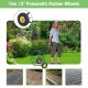 Garden steel frame wheeled hose reel cart with two 10" pneumatic wheels, ideal for smooth movement in various terrains.