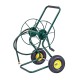 Garden steel frame wheeled hose reel cart with 10" pneumatic wheels, designed to hold 200 feet of 3/4" hose for easy.