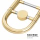 Close-up of the B Flat trombone's golden brass finish, featuring balanced weight distribution and a cupro-nickel.