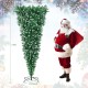 7.5-foot pre-lit upside down Christmas tree with 1100 snowy tips and 400 warm white LED lights, ideal for gift.