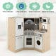 Kids Corner Wooden Kitchen Playset with stove, microwave, and sink, designed for imaginative play and safe use.