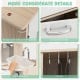 Detail of the Kids Corner Wooden Kitchen Playset showing a removable sink, convenient handle, and three hooks for.