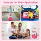 16-inch pink kids rolling luggage with flashing wheels, perfect for school, travel, and sleepovers.