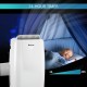 Portable 10000 BTU air conditioner with remote control, 24-hour timer, ideal for bedrooms and quiet cooling.