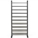 10-tier free-standing metal frame shoe rack viewed from a side angle, featuring a sleek design and ample storage.