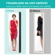 Full-length frameless mirror jewelry cabinet in black with 4 drawers and ample storage for cosmetics and accessories.