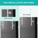 Two installation methods for the black multipurpose storage cabinet: wall-mounted or door-hanging for versatile use.