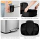 Stainless steel 13.2-gallon trash can with removable bucket, easy-move handles, and stable non-slip bottom.