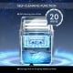 Electric portable countertop ice maker with self-cleaning function, producing 24 square ice cubes in 15 minutes.