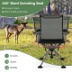 360° silent swiveling hunting chair in black with adjustable height and breathable fabric for comfortable outdoor use.