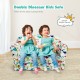 Double Kids Dinosaur Sofa featuring a soft velvet surface and sturdy wooden frame, perfect for indoor or outdoor use.