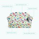 Double kids dinosaur sofa with soft velvet cover, sturdy wooden frame, and ergonomic armrests for comfortable lounging.