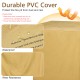 Durable PVC cover for a 32-inch propane fire pit table, waterproof and wear-resistant, protects from dust and rain.