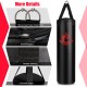 Filled punching bag set with durable PVC leather, smooth zipper, and multiple stitching for effective indoor workouts.