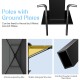 Detail of the 13.5 x 4 ft patio BBQ grill gazebo showcasing sturdy powder-coated steel poles with ground plates for.