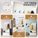 3-in-1 entryway hall tree in white featuring coat racks, shoe bench, and storage cabinet with anti-tipping safety.
